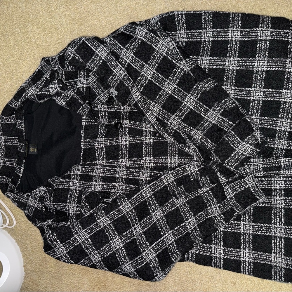 Black and White Plaid Jacket